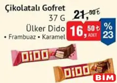 ÜLKER DİDO ÇİKOLATALI GOFRET 37 G
